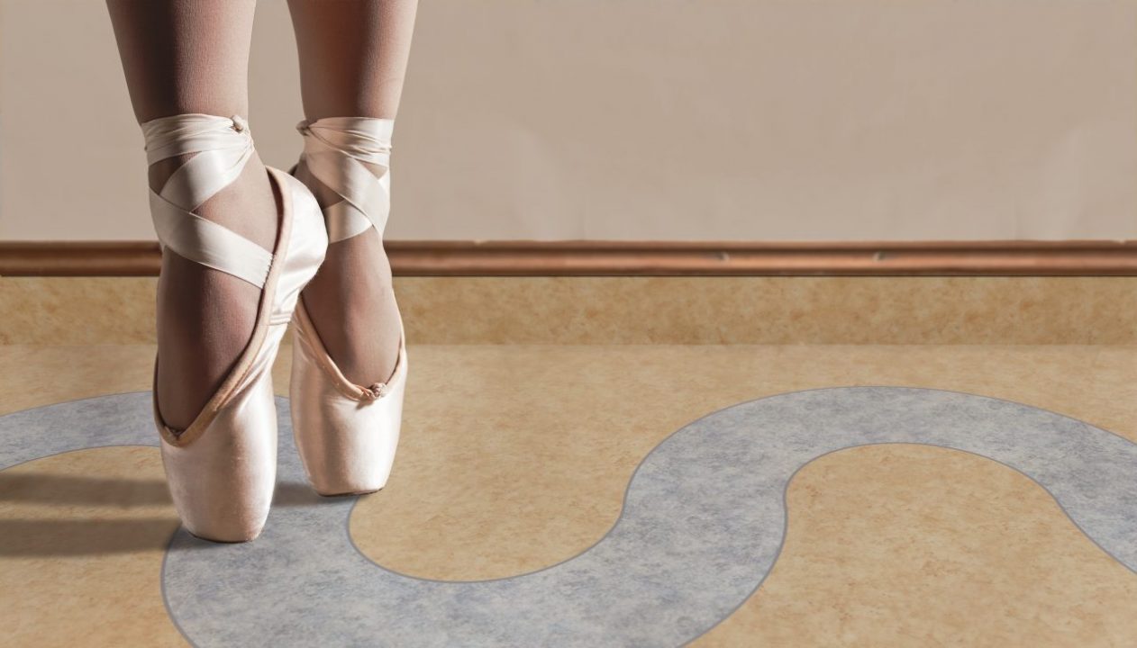 Ballet Shoes on Wooden Floor