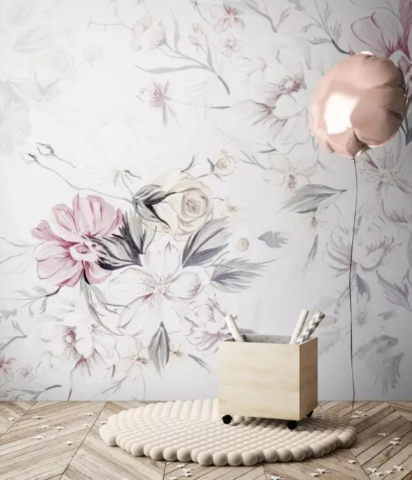 Mural Amour Rose - Flor Chedufau